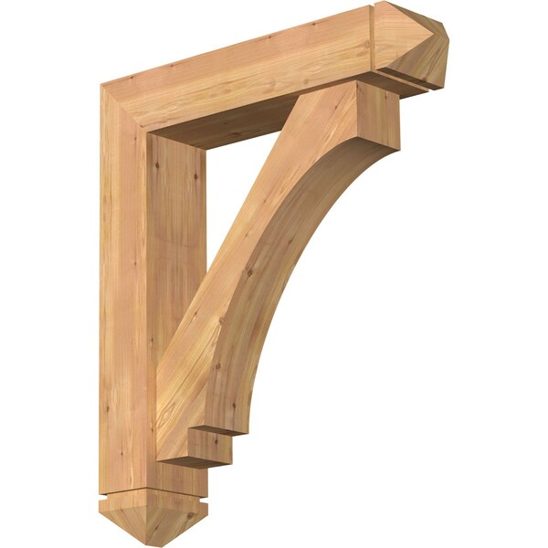 Ekena Millwork Imperial Arts and Crafts Smooth Bracket w/ Offset Brace, Western Red Cedar, 7 1/2"W x 34"D x 40"H BKT0806X34X40IMP03SWR - main